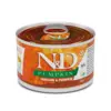N&D dog pumpkin konservi ar briedi, vistu un ķirbi, mazo šķirnu suņiem 6x140g