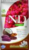N&D dog grain-free dry food with venison, quinoa, coconut, and turmeric, for adult dogs, skin&coat 7kg