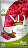 N&D dog quinoa bezgraudu sausā barība ar pīli, kvinoju, kokosriekstiem un kurkumu , pieaugušiem mazo šķirņu suņiem, skin&coat 7kg