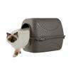 Cat litter box with a door - brown